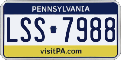 PA license plate LSS7988
