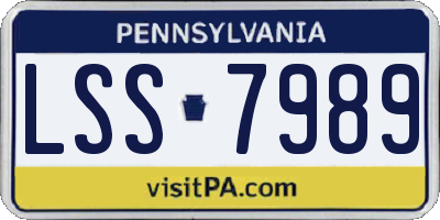 PA license plate LSS7989