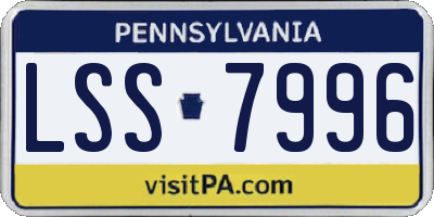 PA license plate LSS7996