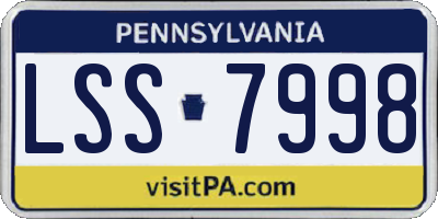 PA license plate LSS7998