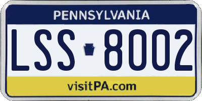 PA license plate LSS8002