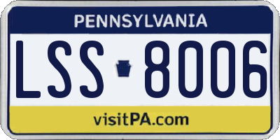 PA license plate LSS8006