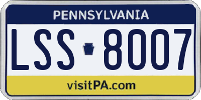 PA license plate LSS8007