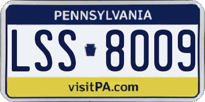 PA license plate LSS8009