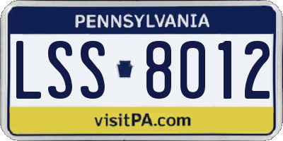 PA license plate LSS8012
