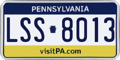 PA license plate LSS8013