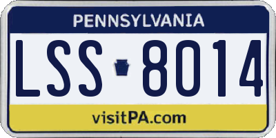 PA license plate LSS8014