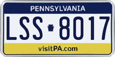 PA license plate LSS8017