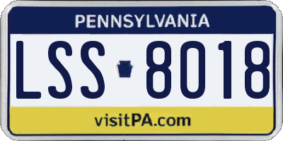 PA license plate LSS8018