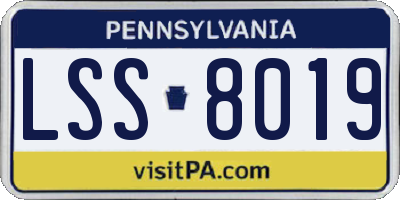 PA license plate LSS8019