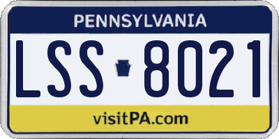 PA license plate LSS8021