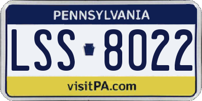 PA license plate LSS8022