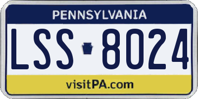 PA license plate LSS8024
