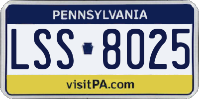 PA license plate LSS8025