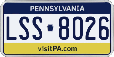 PA license plate LSS8026