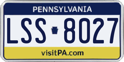 PA license plate LSS8027