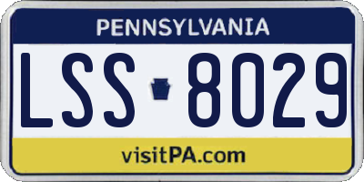 PA license plate LSS8029