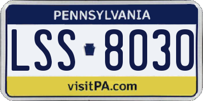 PA license plate LSS8030