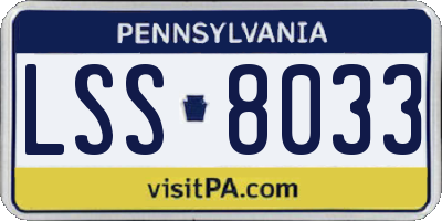 PA license plate LSS8033