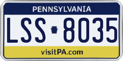 PA license plate LSS8035