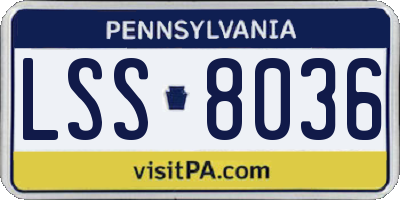 PA license plate LSS8036