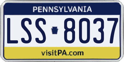 PA license plate LSS8037