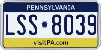 PA license plate LSS8039