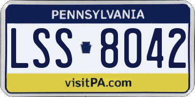 PA license plate LSS8042