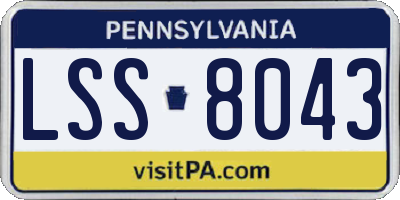 PA license plate LSS8043