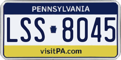 PA license plate LSS8045