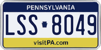 PA license plate LSS8049
