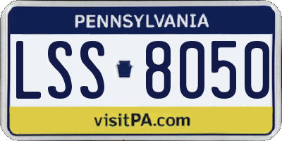 PA license plate LSS8050