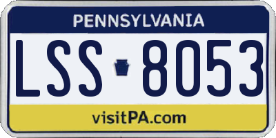 PA license plate LSS8053