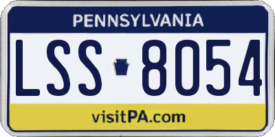 PA license plate LSS8054