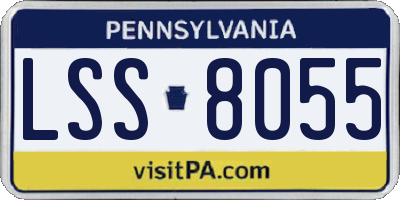 PA license plate LSS8055