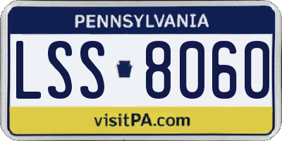 PA license plate LSS8060
