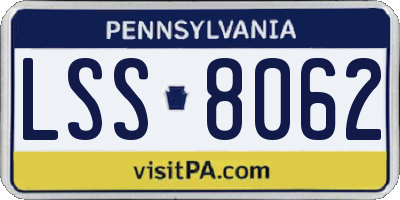 PA license plate LSS8062