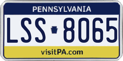 PA license plate LSS8065