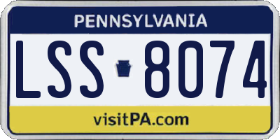 PA license plate LSS8074