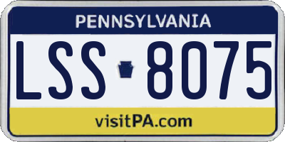PA license plate LSS8075