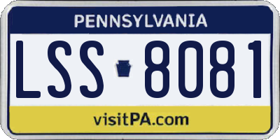 PA license plate LSS8081