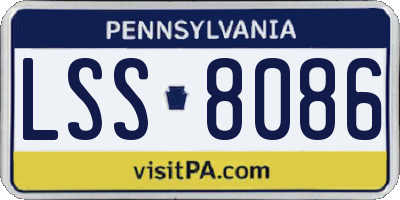 PA license plate LSS8086
