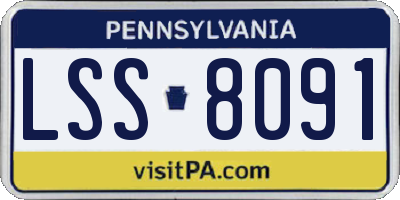 PA license plate LSS8091