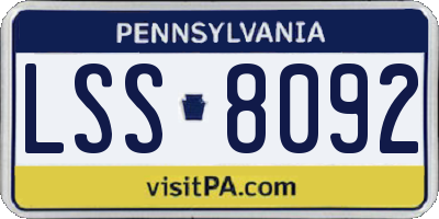 PA license plate LSS8092
