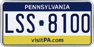 PA license plate LSS8100