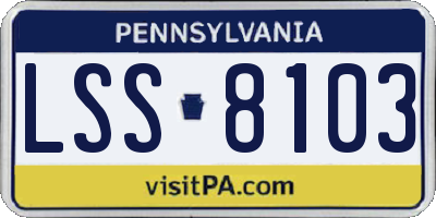 PA license plate LSS8103