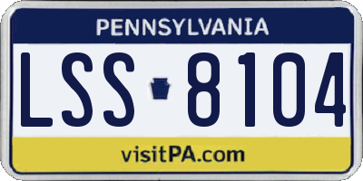 PA license plate LSS8104