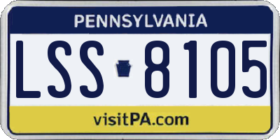 PA license plate LSS8105