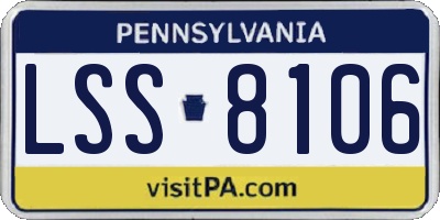 PA license plate LSS8106