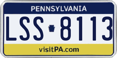 PA license plate LSS8113